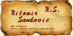 Milomir Sanković vizit kartica